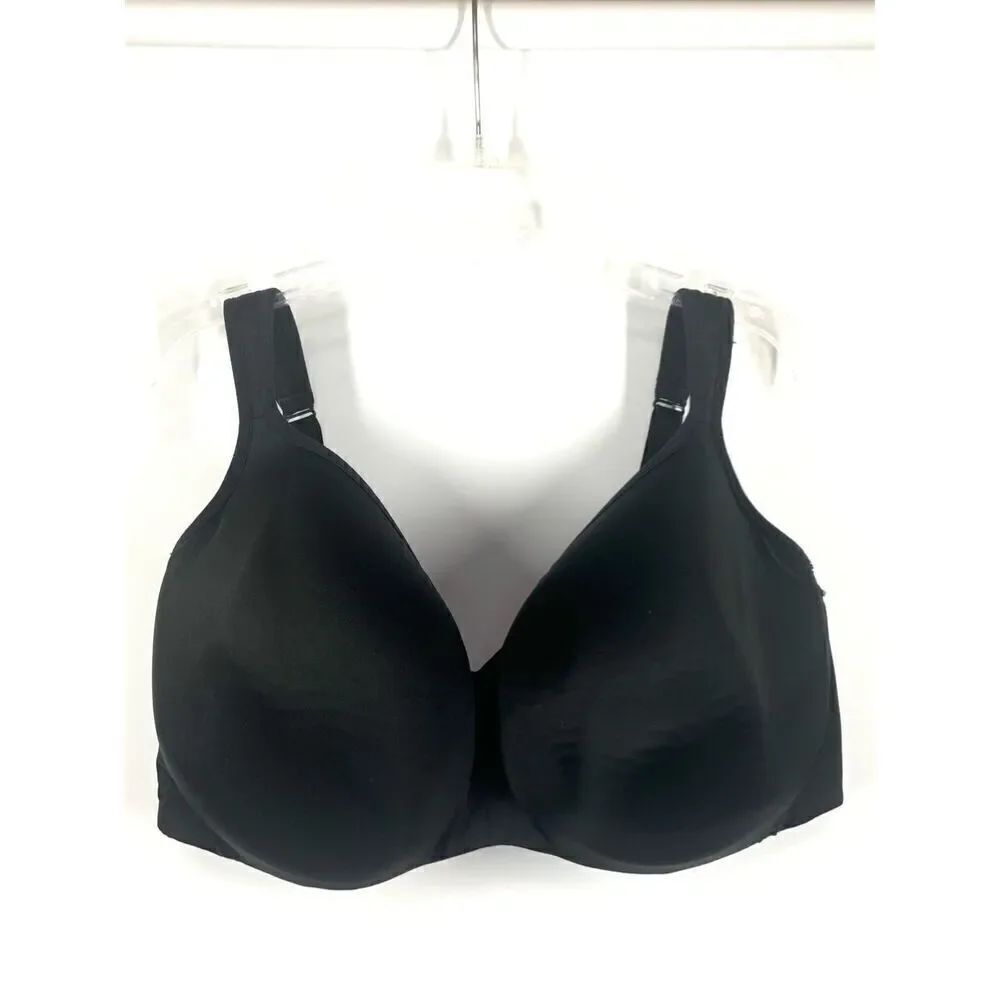 Cacique Women's Lace Underwire Lightly Lined Balconette Bra Black Size 44F